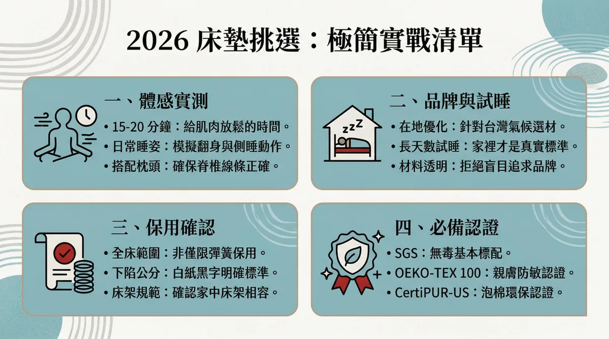 2026 年床墊挑選極簡實戰清單