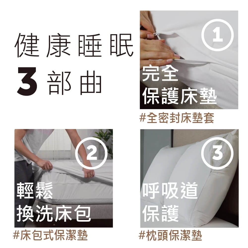 極細纖維床包式防水保潔墊