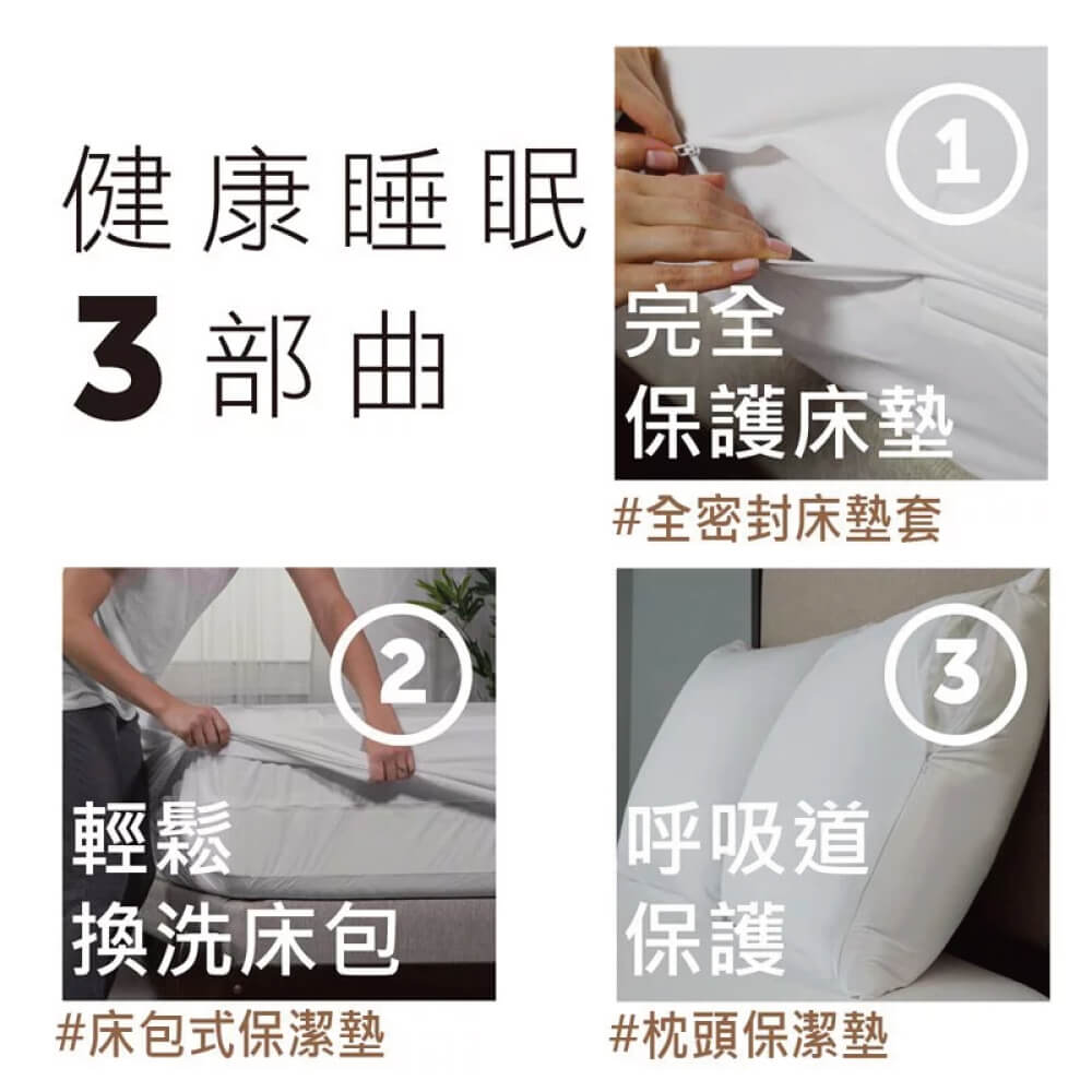 【美國寢之堡】極細纖維床包式防水保潔墊