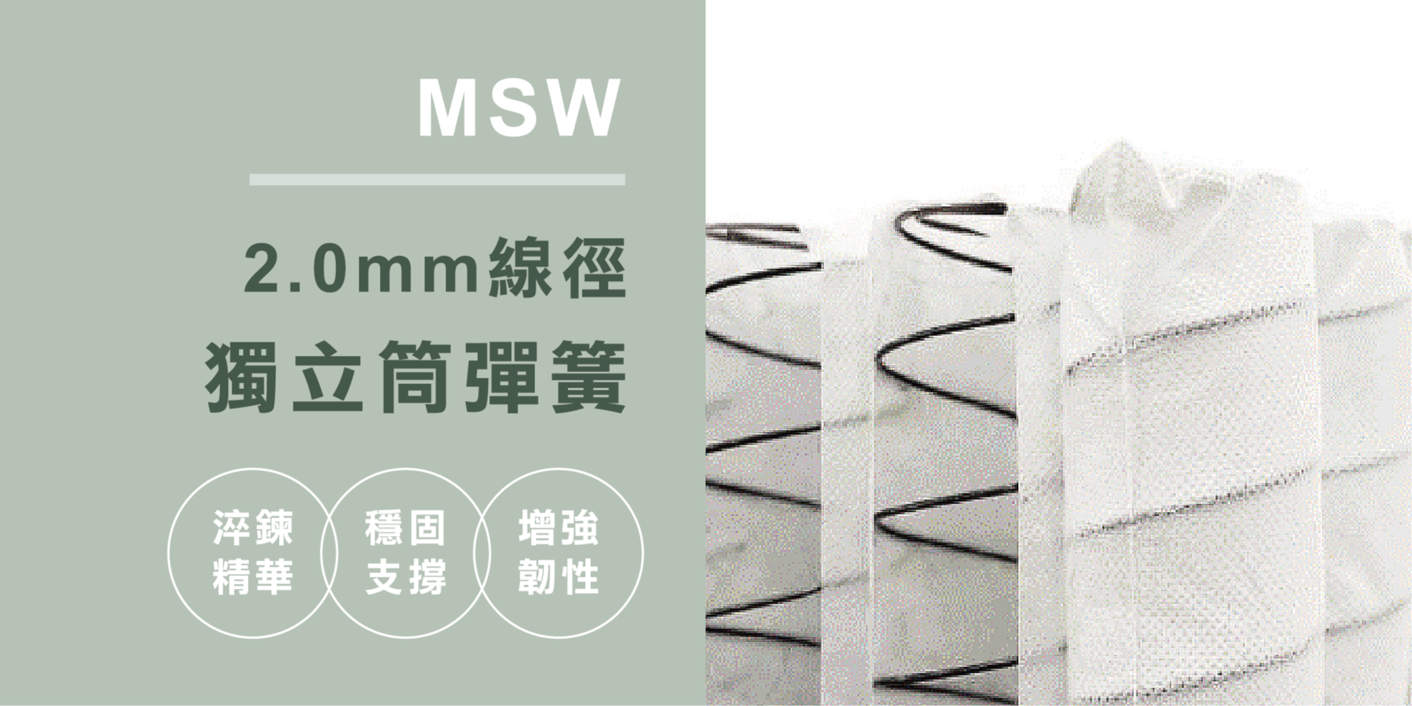 超級巴黎床墊 MSW 2.0mm線徑獨立筒彈簧